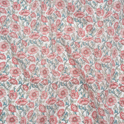 Liberty Fabrics Tana Lawn® - Astell Reece Pink - Baby Pink and Light Green Flower Vines