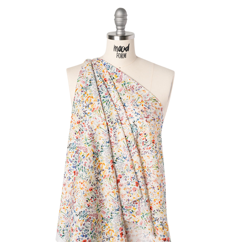 Liberty Fabrics Tana Lawn® - Felda Multi Bright - Red, Blue and Yellow Watercolor Flowers - Folded