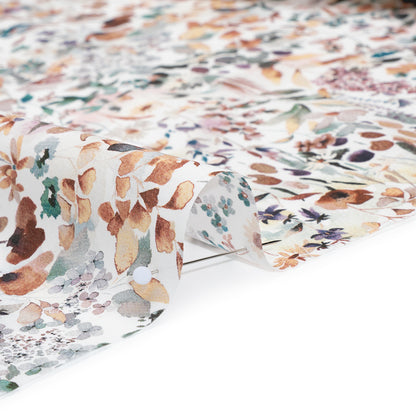 Liberty Fabrics Tana Lawn® - Felda Multi Neutral - Brown, Gray and Blue Watercolor Flowers
