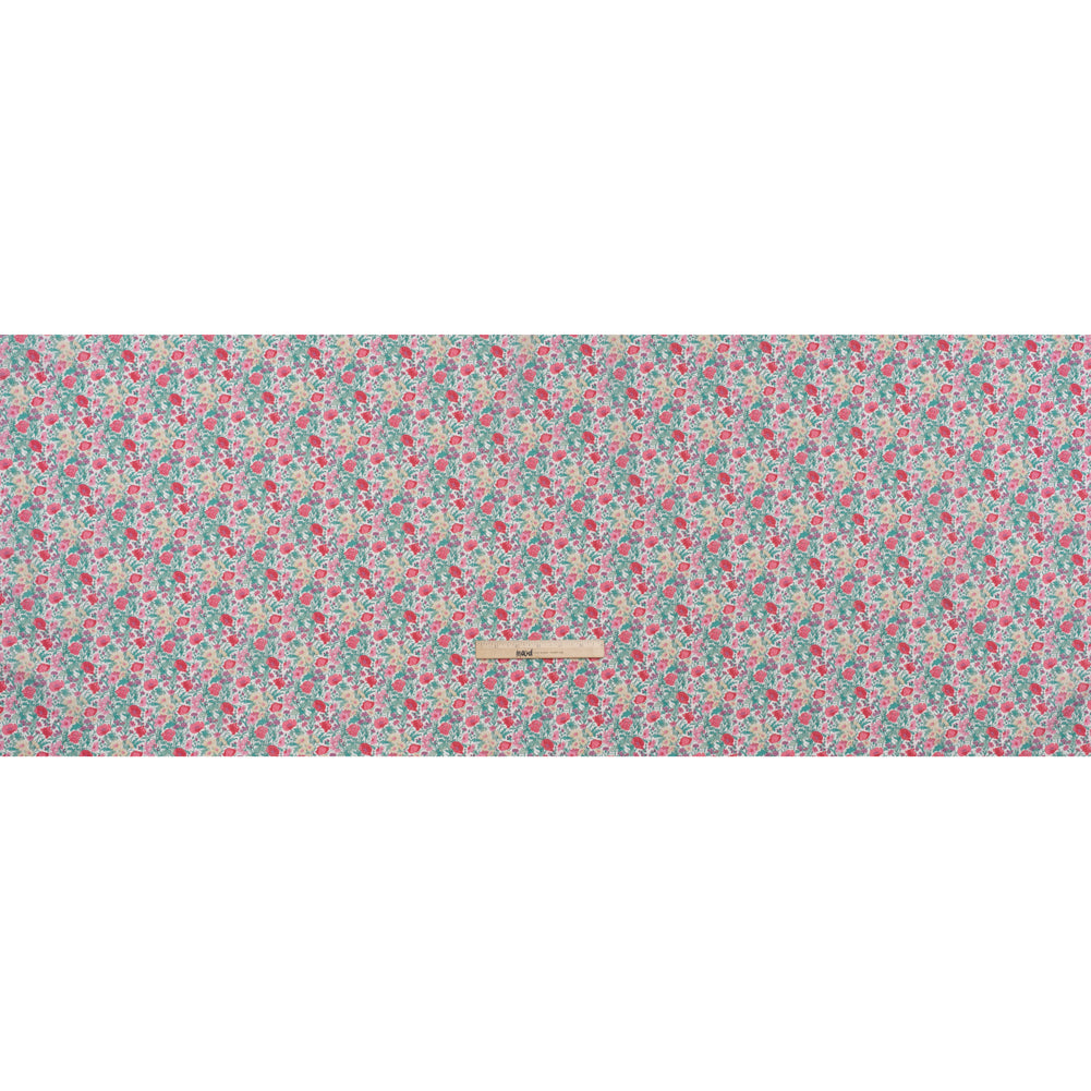 Liberty Fabrics Tana Lawn® - Florence May Pink - Green, Pink and Yellow Wildflower Field - Full - Image 5 of 6