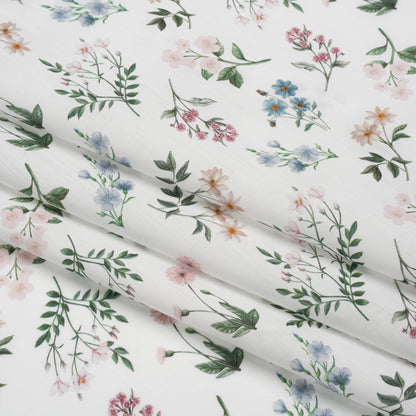 Liberty Fabrics Tana Lawn® - Annie Light Pink - Pink, White and Green Scattered Wildflowers