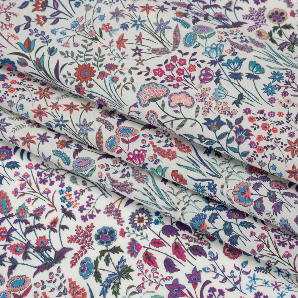 Liberty Fabrics Tana Lawn® - Shepherdly Song Purple - Purple, Blue and Pink Wildflowers Detail