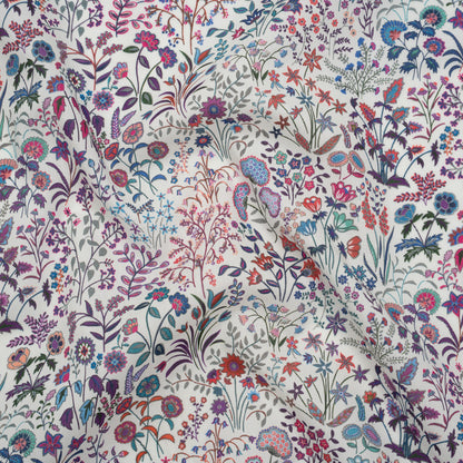 Liberty Fabrics Tana Lawn® - Shepherdly Song Purple - Purple, Blue and Pink Wildflowers Drape