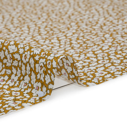 Liberty Fabrics Tana Lawn® - Feather Meadow Yellow - Yellow Ochre and White Flowers and Leaves