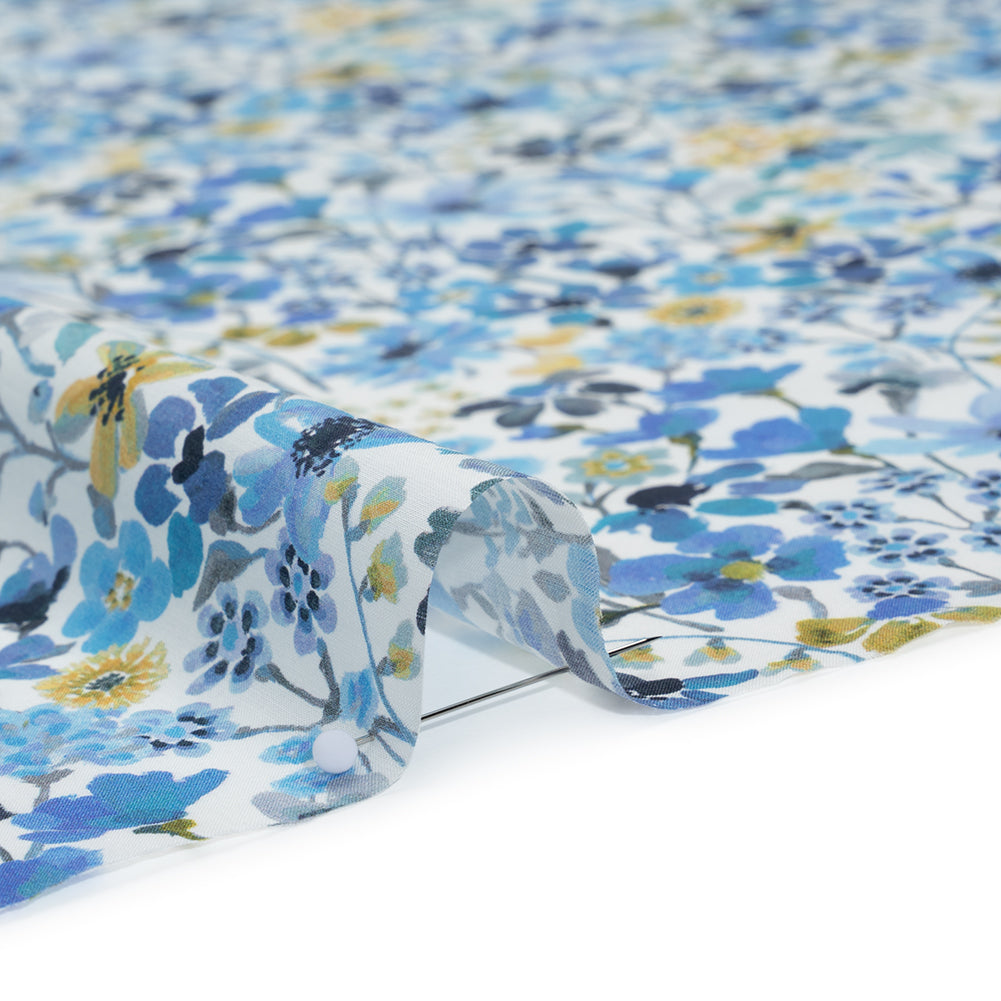Liberty Fabrics Tana Lawn® - Dreams of Summer Blue - Light Blue and Pale Yellow Watercolor Floral - Full