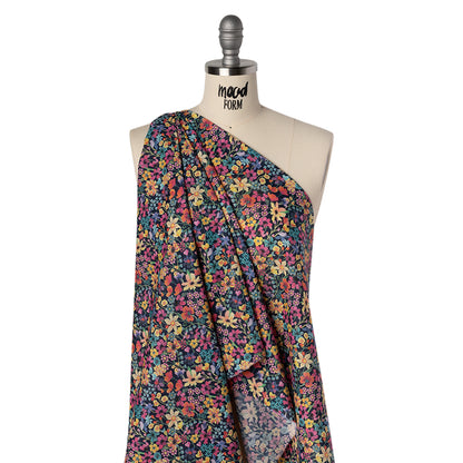 Liberty Fabrics Tana Lawn® - Dreams of Summer Dark Blue - Navy, Pink and Yellow Watercolor Floral