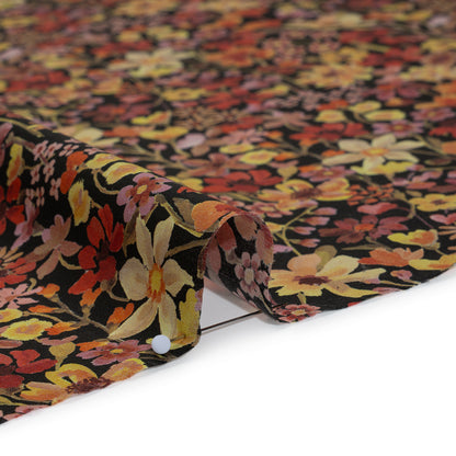 Liberty Fabrics Tana Lawn® - Dreams of Summer Orange - Brown, Orange and Red Watercolor Floral