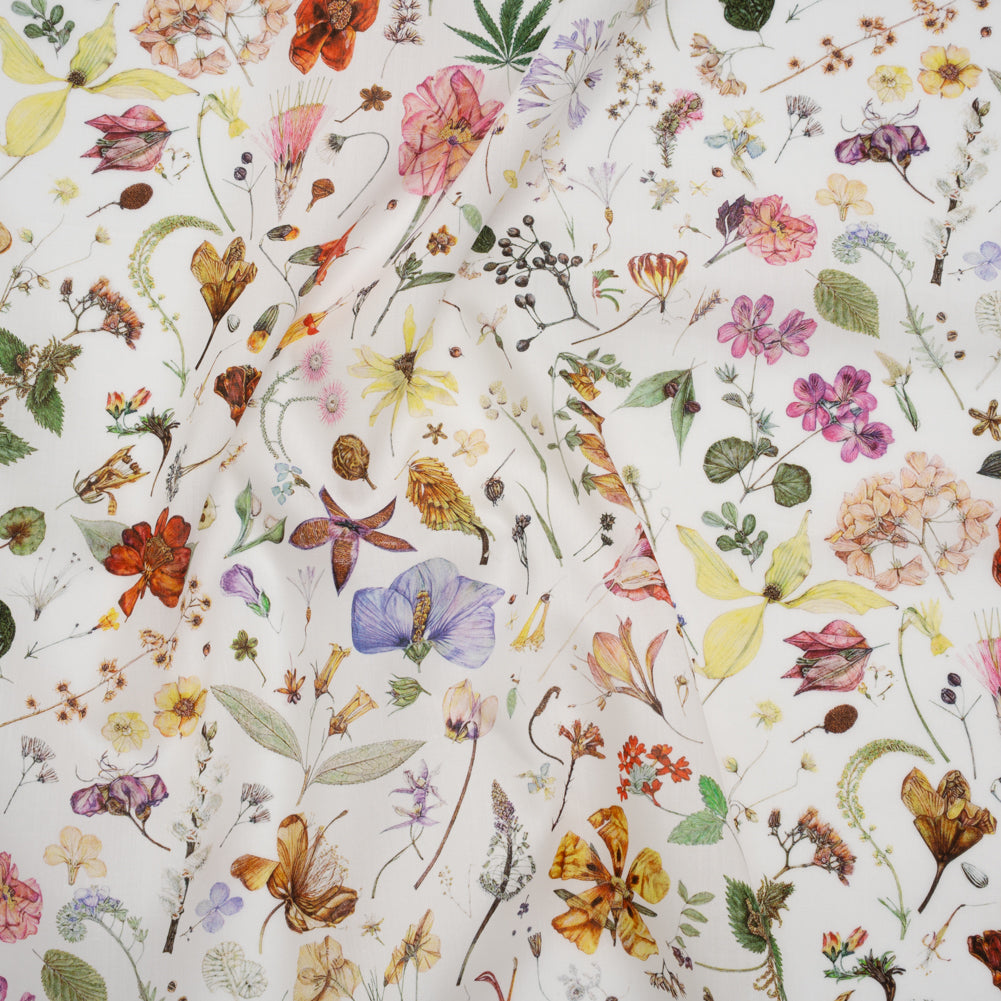 Liberty Fabrics Tana Lawn® - Floral Eve Multi Bright - Pink, Red and Green Scattered Plants and Flowers Drape