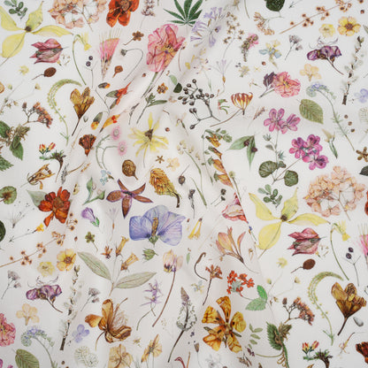 Liberty Fabrics Tana Lawn® - Floral Eve Multi Bright - Pink, Red and Green Scattered Plants and Flowers Drape