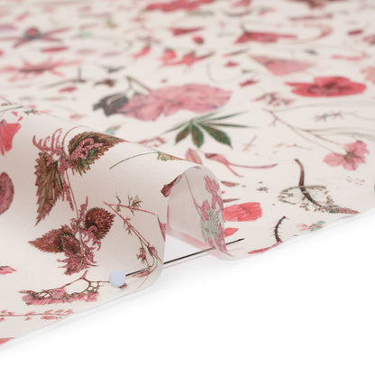 Liberty Fabrics Tana Lawn® - Floral Eve Pink - Baby Pink and Light Green Scattered Plants and Flowers Full