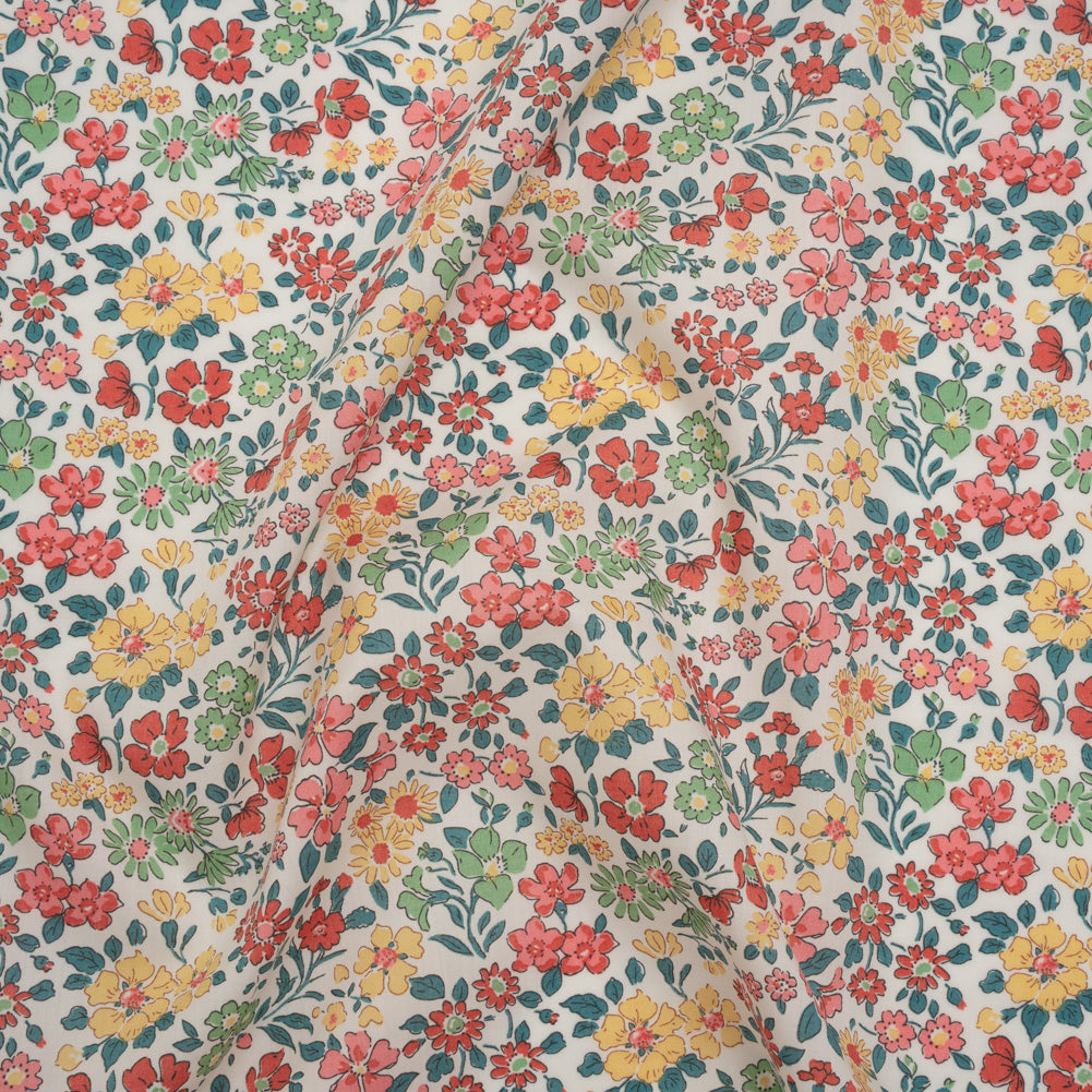 Liberty Fabrics Tana Lawn® - Annabella Multi Pastel - Red, Yellow and Blue Green Floral