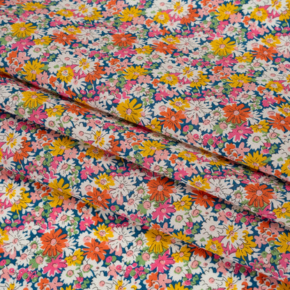 Liberty Fabrics Tana Lawn® - Libby Multi Bright - Pink, Yellow and Orange Field of Daisies