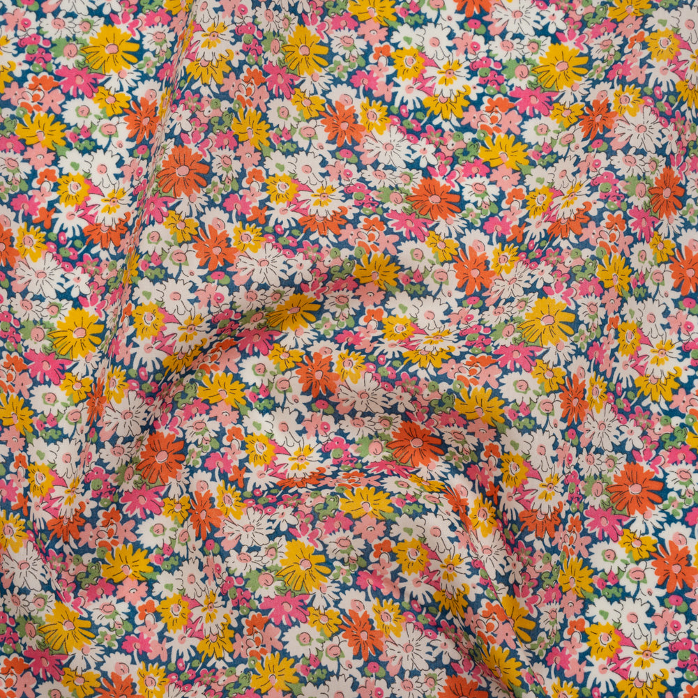Liberty Fabrics Tana Lawn® - Libby Multi Bright - Pink, Yellow and Orange Field of Daisies