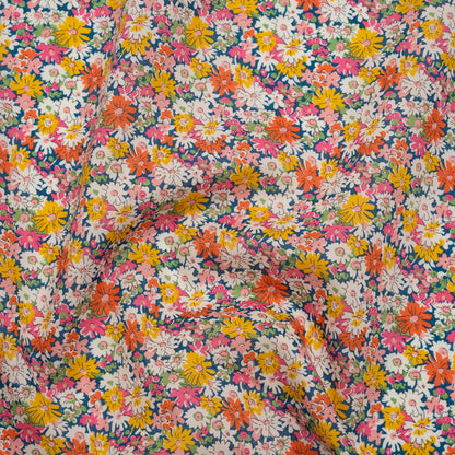 Liberty Fabrics Tana Lawn® - Libby Multi Bright - Pink, Yellow and Orange Field of Daisies