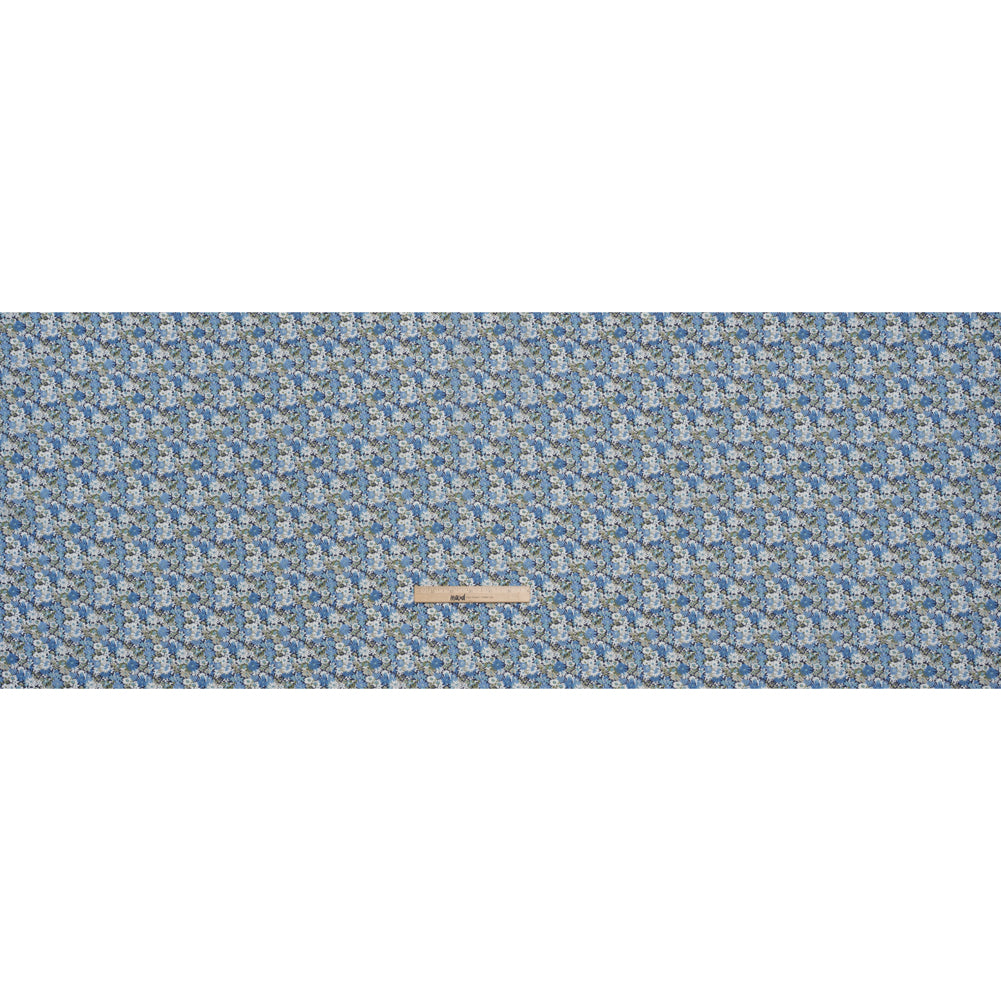 Liberty Fabrics Tana Lawn® - Libby Blue - Sky Blue, White and Sage Green Field of Daisies - Full