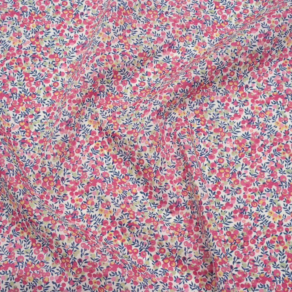 Liberty Fabrics Tana Lawn® - Wiltshire Bud Pink - Pink, Mint Green and Navy Berries and Leaves