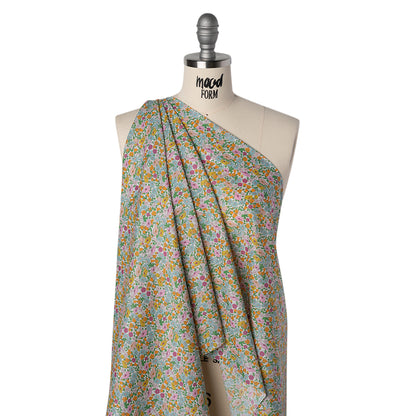 Liberty Fabrics Tana Lawn® - Poppy Forest Multi Bright - Orange, Baby Pink and Pastel Blue Floral Meadow