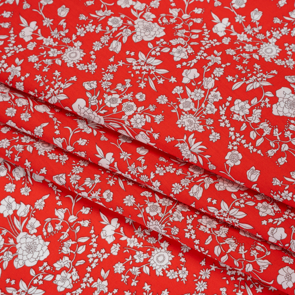 Liberty Fabrics Tana Lawn® - Summer Blooms Red - Scarlet Red and White Floral