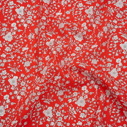 Liberty Fabrics Tana Lawn® - Summer Blooms Red - Scarlet Red and White Floral