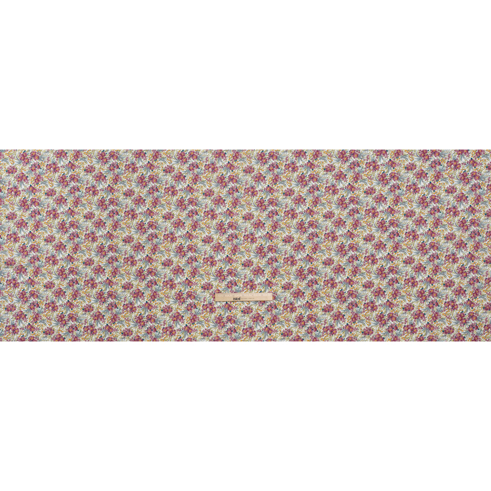 Liberty Fabrics Tana Lawn® - Swirling Petals Purple - Berry Pink, Blue and Yellow Floral - Full