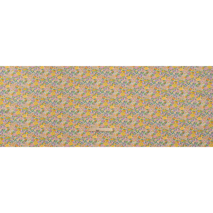 Liberty Fabrics Tana Lawn® - Elysian Day Yellow - Golden Yellow, Light Purple and Green Rosy Blooms