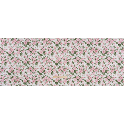 Liberty Fabrics Tana Lawn® - Carline Rose Light Pink - Pale Pink, Green and White Rose Bouquets
