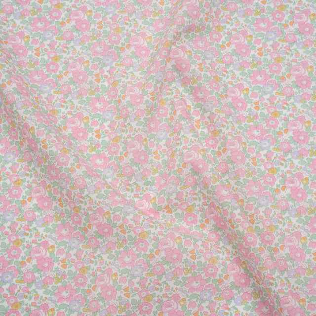 Liberty Fabrics Tana Lawn® - Betsy Ann Light Pink - Pale Pink, Mint Green and LIght Orange Floral