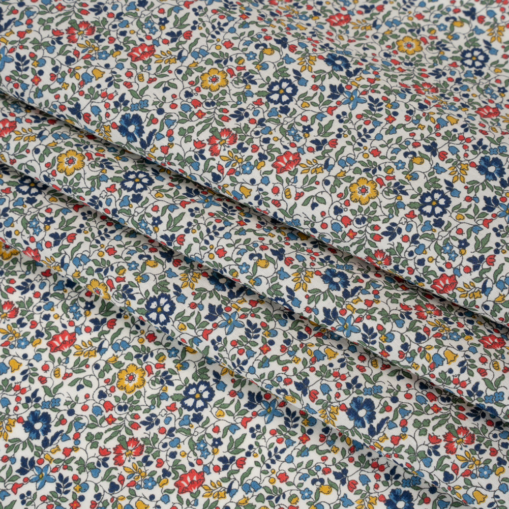 Liberty Fabrics Tana Lawn® - Katie and Millie Multi Bright - Blue, Yellow and Red Little Florals - Folded