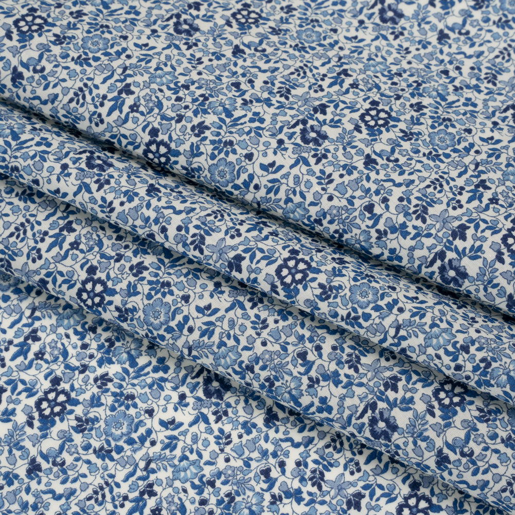 Liberty Fabrics Tana Lawn® - Katie and Millie Blue - Shades of Blue Little Florals Folded
