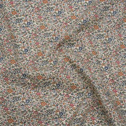 Liberty Fabrics Tana Lawn® - Katie and Millie Multi Neutral - Blue, Pink and Olive Green Little Florals