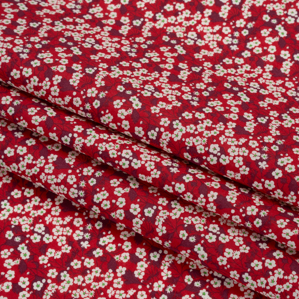 Liberty Fabrics Tana Lawn® - Mitsi Valeria Red - Red and Pink Cherry Blossoms