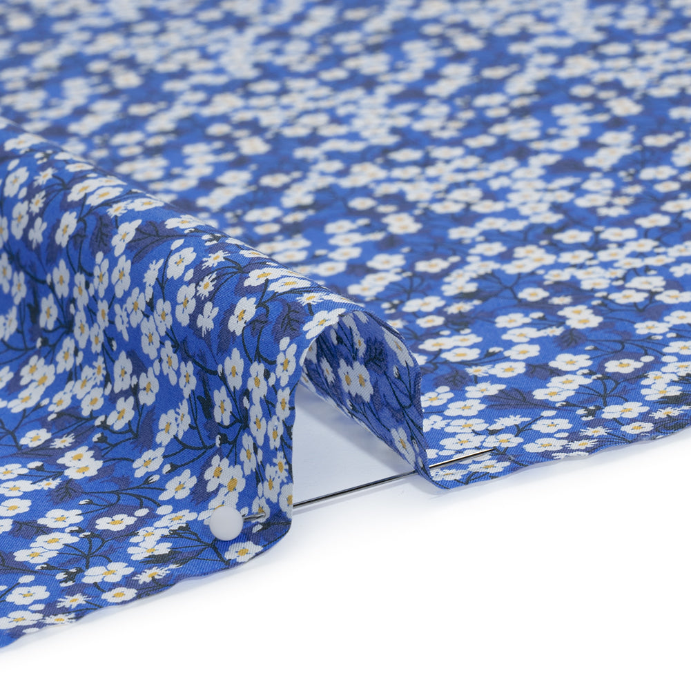 Liberty Fabrics Tana Lawn® - Mitsi Valeria Dark Blue - Cobalt and Navy Cherry Blossoms Detail