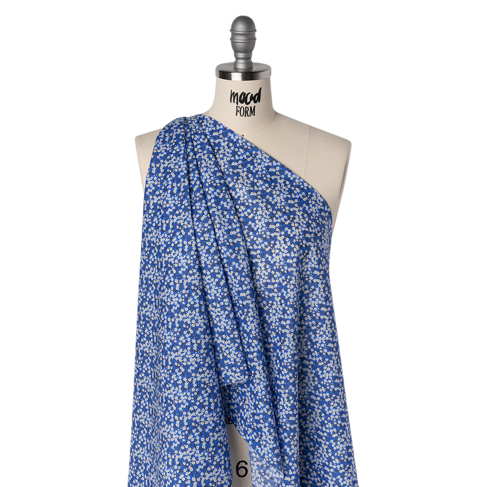 Liberty Fabrics Tana Lawn® - Mitsi Valeria Dark Blue - Cobalt and Navy Cherry Blossoms Drape