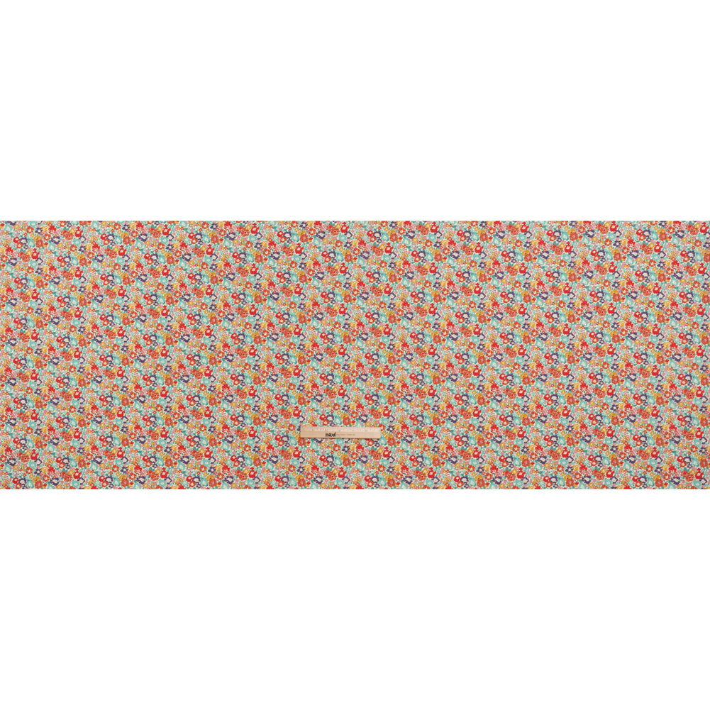 Liberty Fabrics Tana Lawn® - Michelle Multi Bright - Coral Red, Purple and Light Blue Floral Full