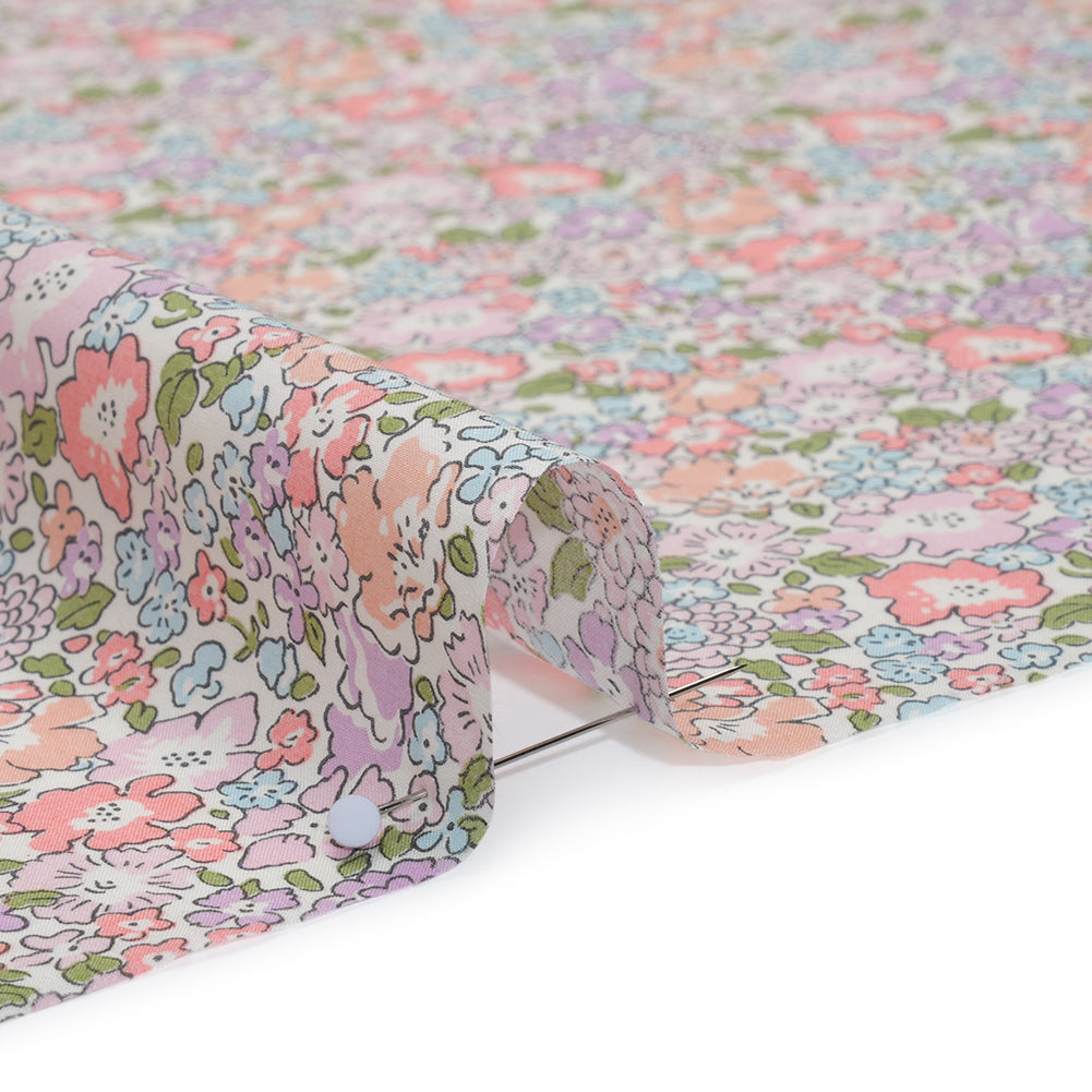 Liberty Fabrics Tana Lawn® - Michelle Light Pink - Baby Pink, Lavender and Light Blue Floral - Detail