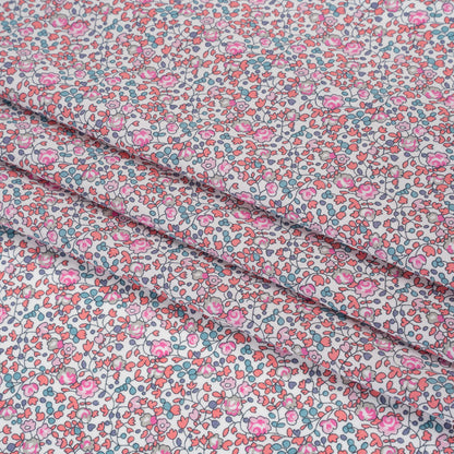 Liberty Fabrics Tana Lawn® - Michelle Eloise Bright Pink - Pink, Coral and Turquoise Little Floral Vines