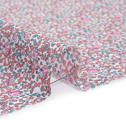 Liberty Fabrics Tana Lawn® - Michelle Eloise Bright Pink - Pink, Coral and Turquoise Little Floral Vines