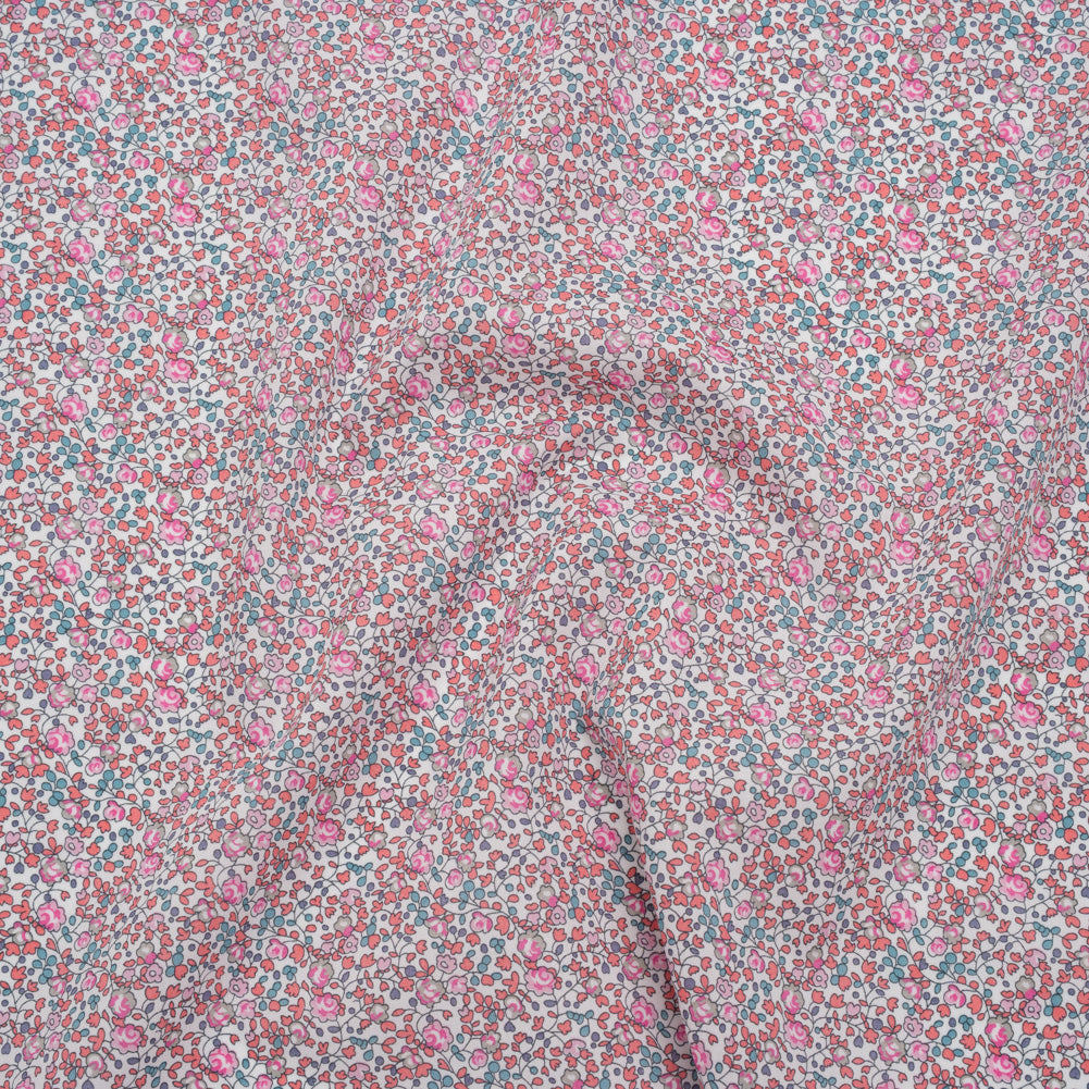 Liberty Fabrics Tana Lawn® - Michelle Eloise Bright Pink - Pink, Coral and Turquoise Little Floral Vines