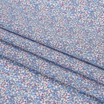 Liberty Fabrics Tana Lawn® - Michelle Eloise Purple - Light Purple, Baby Blue and Pink Little Floral Vines Folded
