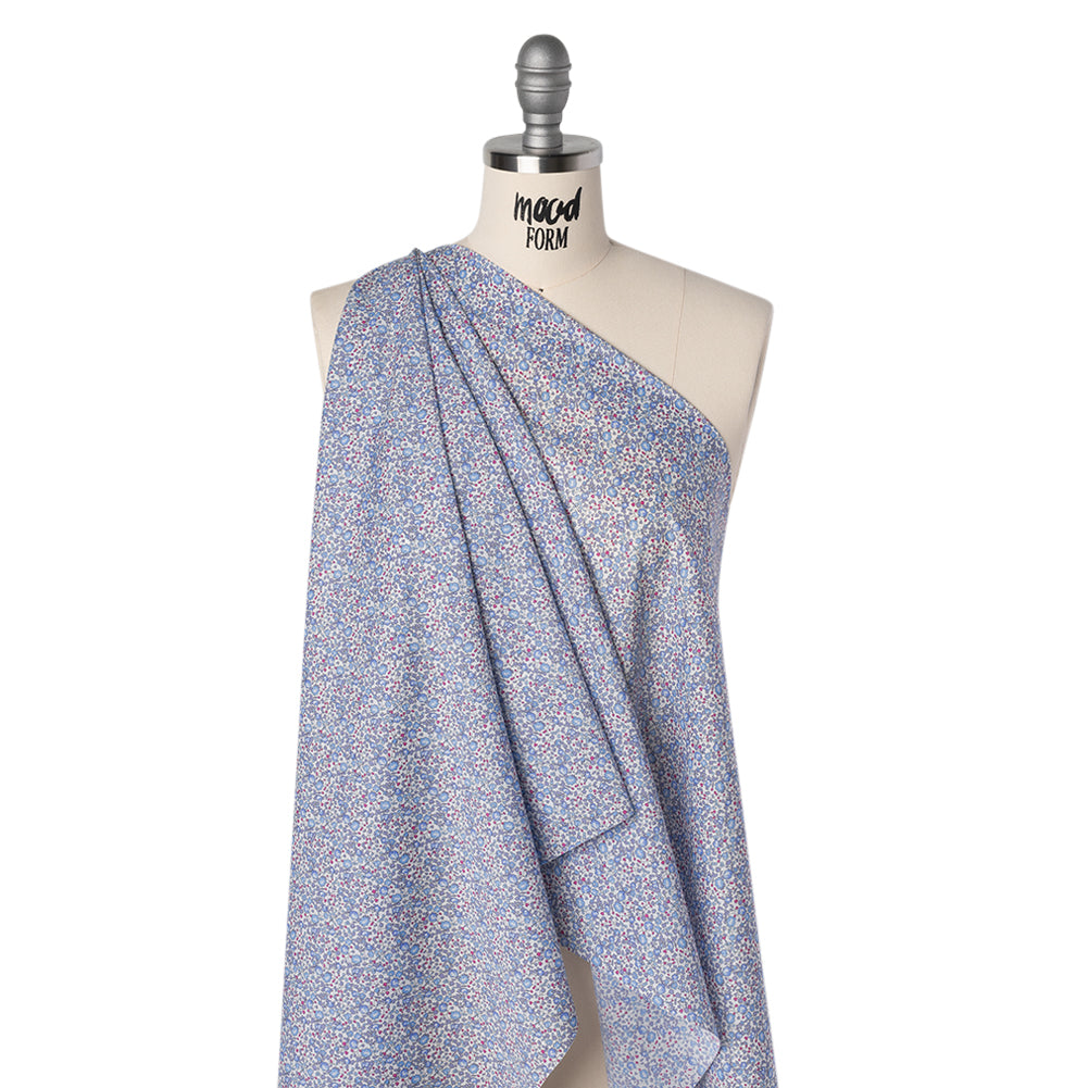 Liberty Fabrics Tana Lawn® - Michelle Eloise Purple - Light Purple, Baby Blue and Pink Little Floral Vines Drape
