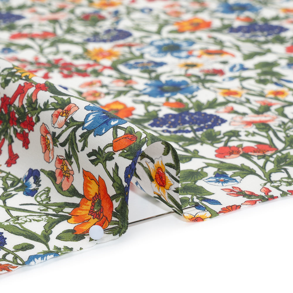 Liberty Fabrics Tana Lawn® - Rachel Multi Bright - Red, Yellow and Purple Flowers and Foliage - Detail