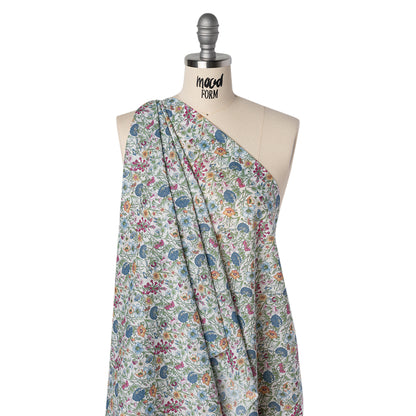 Liberty Fabrics Tana Lawn® - Rachel Multi Pastel - LIght Blue, Pink and Green Flowers and Foliage