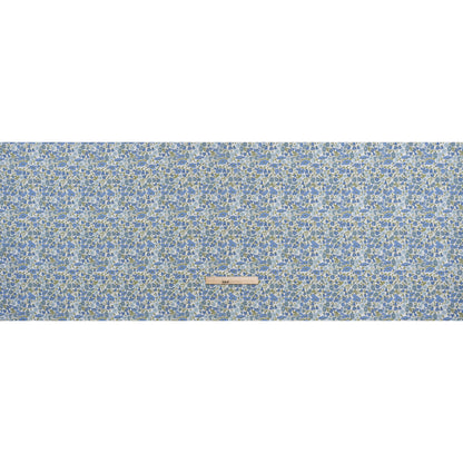 Liberty Fabrics Tana Lawn® - Poppy & Daisy Blue - Sky Blue, Country Blue and Sage Green Fine Lined Illustrated Florals