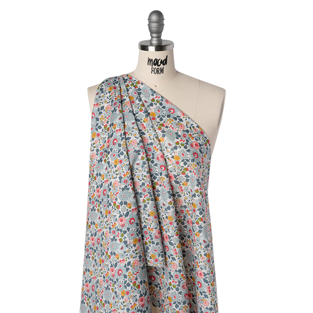 Liberty Fabrics Tana Lawn® - Betsy Multi Pastel - Light Blue, Pink and Muted Blue Floral Drape