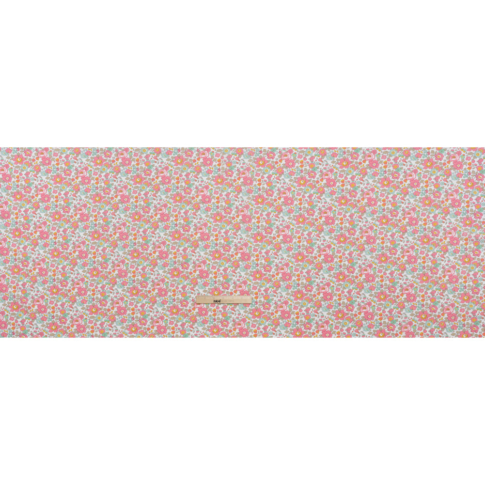 Liberty Fabrics Tana Lawn® - Betsy Light Pink - Pink, Baby Blue and Greenish Beige Floral - Full
