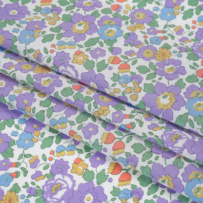 Liberty Fabrics Tana Lawn® - Betsy Purple - Lavender, Baby Blue and Emerald Green Floral
