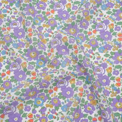 Liberty Fabrics Tana Lawn® - Betsy Purple - Lavender, Baby Blue and Emerald Green Floral