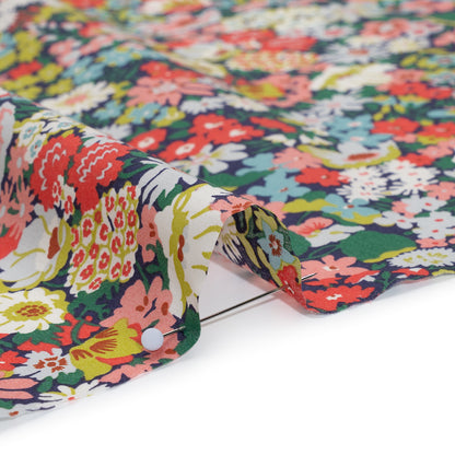 Liberty Fabrics Tana Lawn® - Thorpe Multi Bright - Hot Pink, Yellow and Deep Green Dense Floral Detail