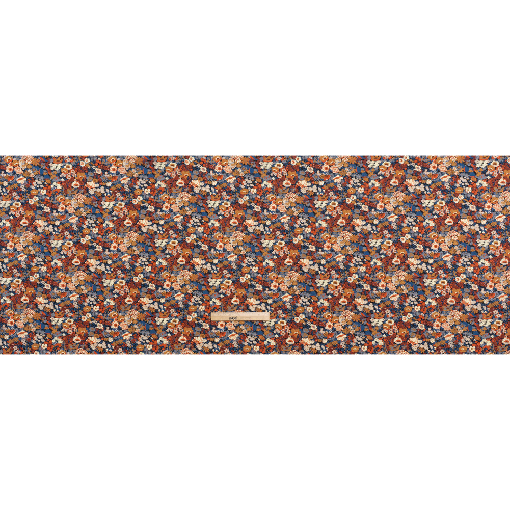 Liberty Fabrics Tana Lawn® - Thorpe Red Burgundy - Dark Red, Orange and Blue Dense Floral - Full