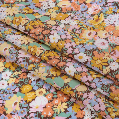 Liberty Fabrics Tana Lawn® - Thorpe Multi Pastel - Banana Yellow, Pink and Light Green Dense Floral